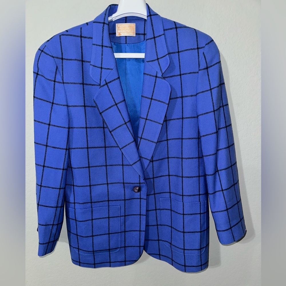 Pendleton Blue Windowpane Blazer Jacket
